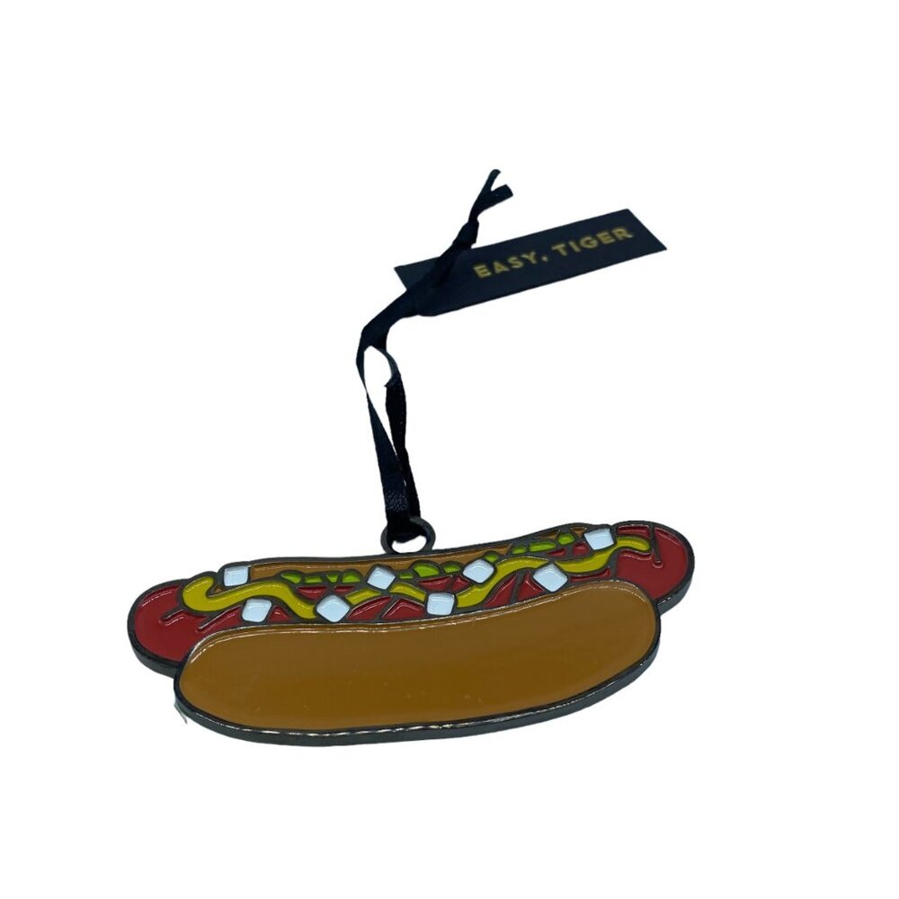 NEW Hot Dog with Fixings Eating Competition Holiday Metal Ornament Award 3"‎